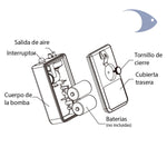 Bomba de aire de pilas, una salida con 2 lpm, resistente al agua, mod D-200