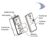 Bomba de aire de pilas, una salida con 2 lpm, resistente al agua, mod D-200